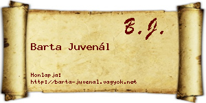 Barta Juvenál névjegykártya